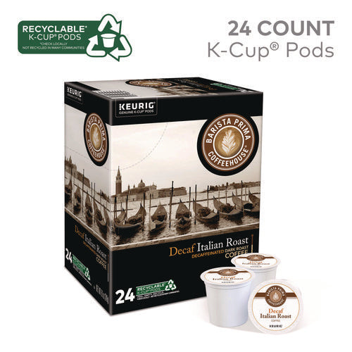Image of Barista Prima Coffeehouse® Decaf Italian Roast Coffee K-Cups, 24/box