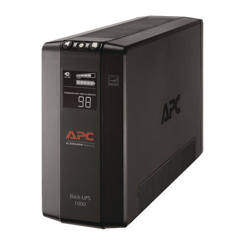 Image of APC® Back-UPS Pro Compact Tower LCD Battery Backup and Surge Protector with USB, 1,000 VA, 8 Outlets, 1,103 J