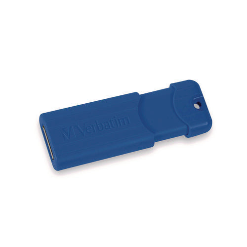 Image of Verbatim® PinStripe USB 3.2 Flash Drive, 32 GB, Blue/Red, 2/Pack