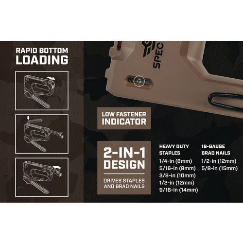 Image of Bostitch® Hi-Start Hand Tacker, T50 Style Staples (0.25" to  0.56") and 18-gauge Brads (0.5" to 0.63")
