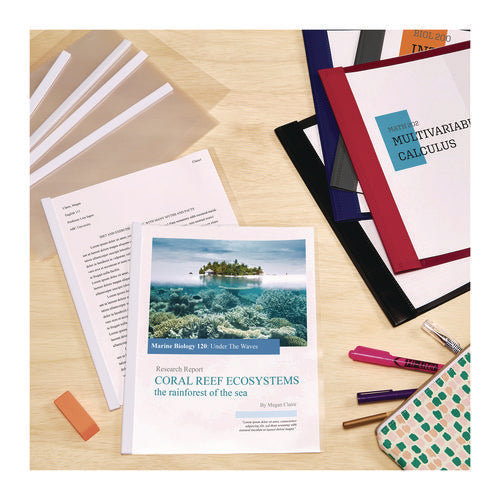 Image of Avery® Slide Locking Report Cover, Sliding Bar, 20 Sheet Cap, 11 x 8.5, Clear, 50/Pack