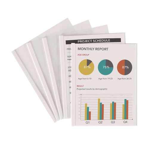 Image of Avery® Slide Locking Report Cover, Sliding Bar, 20 Sheet Cap, 11 x 8.5, Clear, 50/Pack