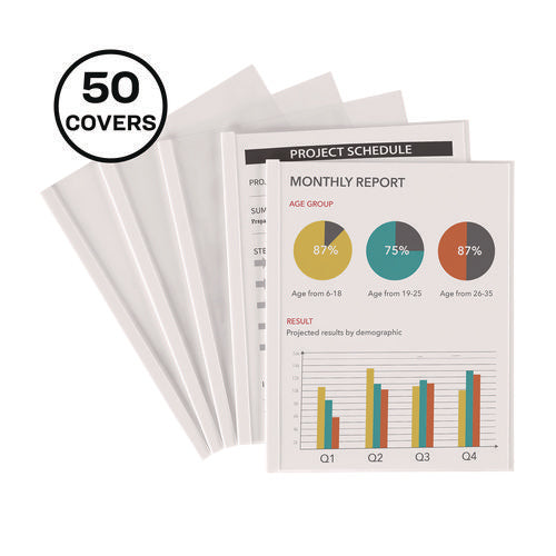 Image of Avery® Slide Locking Report Cover, Sliding Bar, 20 Sheet Cap, 11 x 8.5, Clear, 50/Pack