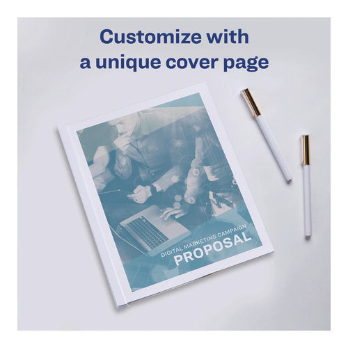 Image of Avery® Slide Locking Report Cover, Sliding Bar, 20 Sheet Cap, 11 x 8.5, Clear, 50/Pack