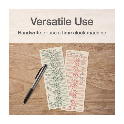 Image of Adams® Time Cards for Acroprint, Amano and Lathem Time Clocks, Two Sides, Bi-Weekly, 3.38" x 9", 200/Pack