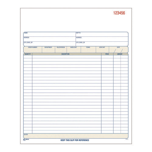 Image of Adams® Multipart Sales Order Pad, Two-Part Carbonless, 8.38 x 10.19, 50 Forms Total