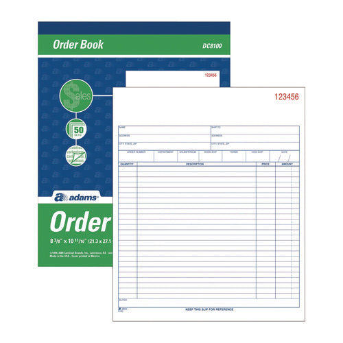 Image of Adams® Multipart Sales Order Pad, Two-Part Carbonless, 8.38 x 10.19, 50 Forms Total