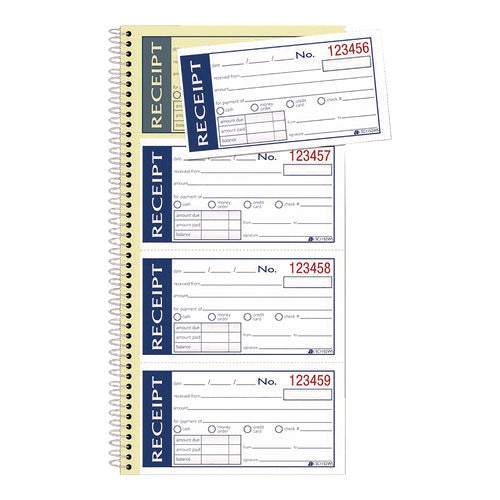 Image of Adams® Write 'n Stick Receipt Book, Two-Part Carbonless, 4.75 x 2.75, 4 Forms/Sheet, 200 Forms Total