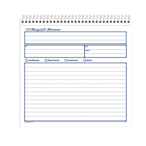 Image of Adams® Rapid Memo Pad, Two-Part Carbonless, 8.5 x 7.75, 50 Forms Total