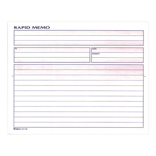 Image of Adams® Rapid Memo Pad, Two-Part Carbonless, 8.5 x 7.75, 50 Forms Total