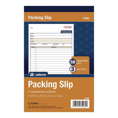 Image of Adams® Multipart Packing List Forms, Three-Part Carbonless, 5.56 x 7.94, 50 Forms Total