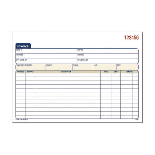 Image of Adams® Multipart General-Purpose Invoice Pad, Three-Part Carbonless, 7.94 x 5.56, 50 Forms Total