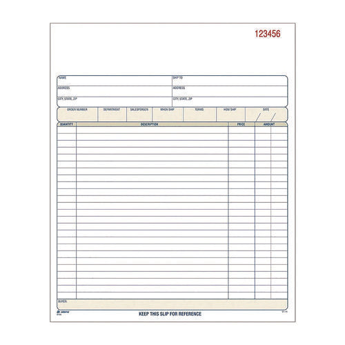 Image of Adams® Multipart Sales Order Pad, Three-Part Carbonless, 8.34 x 10.19, 50 Forms Total