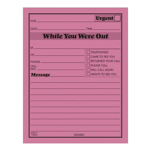 Image of Adams® While You Were Out Memo Pad, One-Part (No Copies), 4.25 x 5.5, 50 Forms/Pad, 6 Pads/Pack