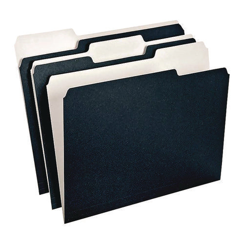 Image of Ampad® Earthwise Pendaflex File Folders, 1/3-Cut Tabs: Assorted, Letter Size, Black/White, 50/Box