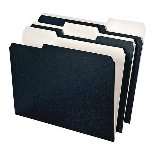 Image of Ampad® Earthwise Pendaflex File Folders, 1/3-Cut Tabs: Assorted, Letter Size, Black/White, 50/Box