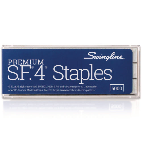 Image of Swingline® S.F. 4 Premium Staples, 0.25" Leg, 0.5" Crown, Steel, 5,000/Box