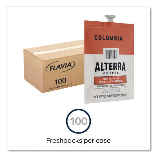 Image of ALTERRA® Coffee Freshpack Pods, Colombia, Medium Roast, 0.28 Oz, 100/carton
