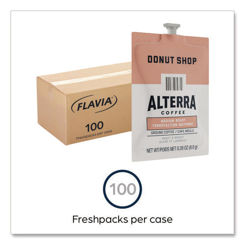Image of ALTERRA® Coffee Freshpack Pods, Donut Shop Blend, Medium Roast, 0.28 Oz, 100/carton