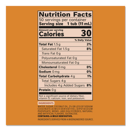 Image of Coffee mate® Liquid Coffee Creamer, Pumpkin Spice, 0.38 oz Mini Cups, 50/Box, 4 Boxes/Carton