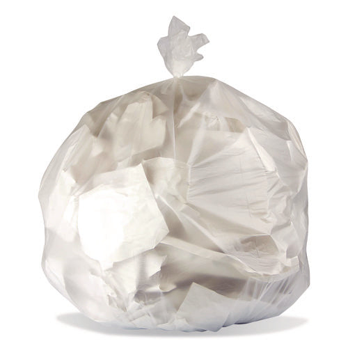 Image of Boardwalk® High-Density Waste Can Liners, 10 gal, 8 mic, 24 x 24, Natural, 1,000/Carton