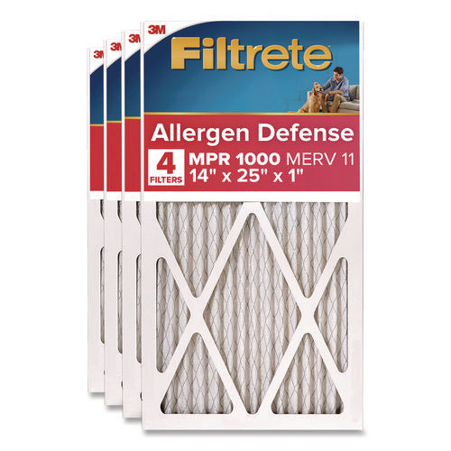 Image of Filtrete Allergen Defense Air Filter, 12 x 25, 4/Carton