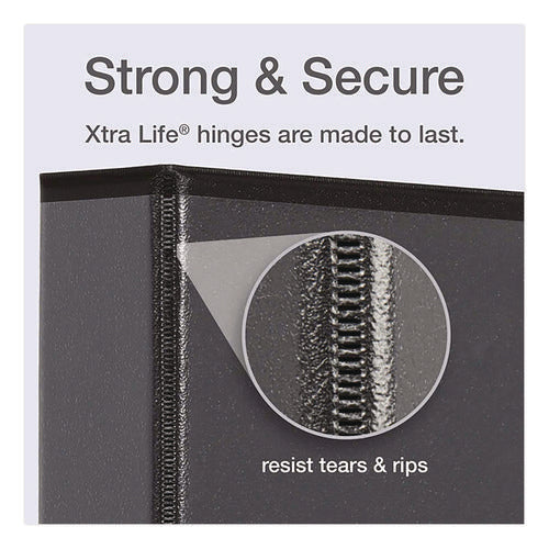Image of Cardinal® Premier Easy Open Clearvue Locking Slant-D Ring Binder, 3 Rings, 2" Capacity, 11 X 8.5, Black