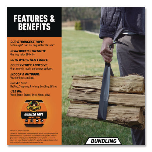Image of Gorilla® Ultimate Tape, 3" Core, 1.88" x 20 yd, Black