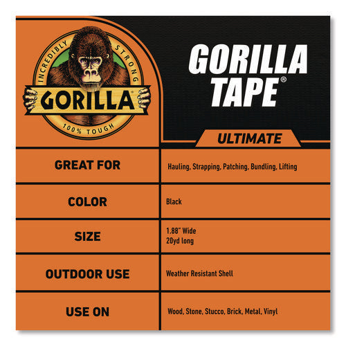 Image of Gorilla® Ultimate Tape, 3" Core, 1.88" x 20 yd, Black