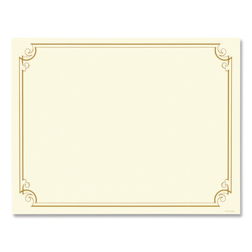 Image of Great Papers!® Golden Scroll Frame Foil Certificate, 11 x 8.5, Beige with Gold Scroll Border, 12/Pack