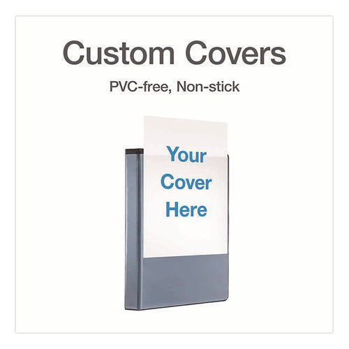 Image of Cardinal® XtraLife ClearVue Non-Stick Slant-D Ring Binder, 3 Rings, 1" Capacity, 11 x 8.5, Black