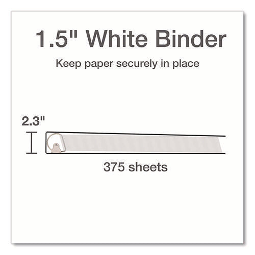 Image of Cardinal® XtraLife ClearVue Non-Stick Slant-D Ring Binder, 3 Rings, 1.5" Capacity, 11 x 8.5, White