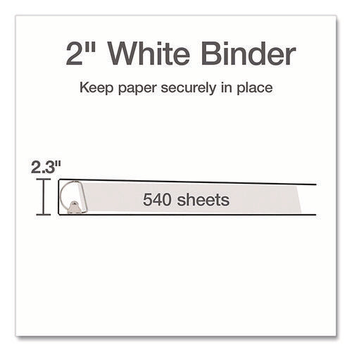 Image of Cardinal® XtraLife ClearVue Non-Stick Slant-D Ring Binder, 3 Rings, 2" Capacity, 11 x 8.5, White