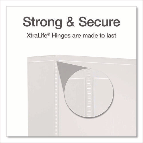 Image of Cardinal® XtraLife ClearVue Non-Stick Slant-D Ring Binder, 3 Rings, 2" Capacity, 11 x 8.5, White