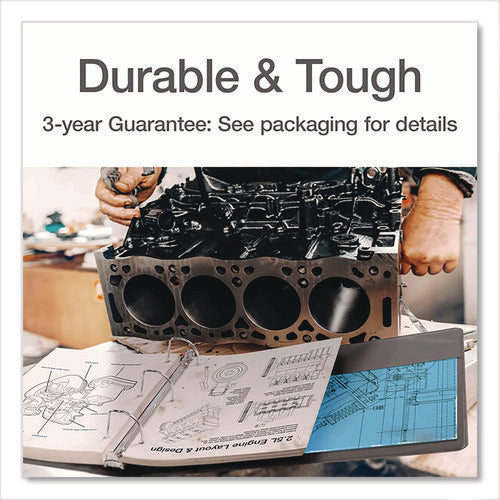 Image of Cardinal® XtraLife ClearVue Non-Stick Slant-D Ring Binder, 3 Rings, 2" Capacity, 11 x 8.5, Black