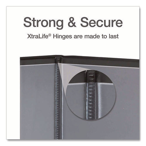 Image of Cardinal® XtraLife ClearVue Non-Stick Slant-D Ring Binder, 3 Rings, 2" Capacity, 11 x 8.5, Black