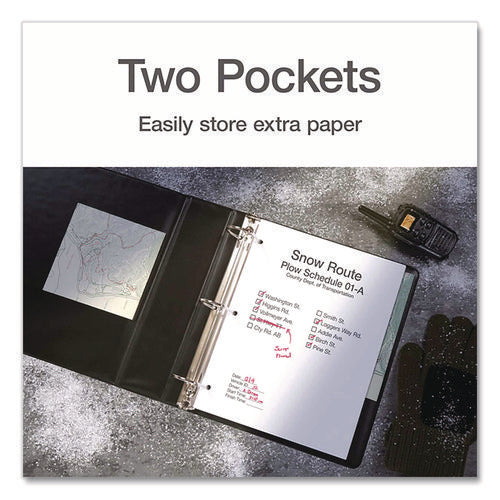 Image of Cardinal® XtraLife ClearVue Non-Stick Slant-D Ring Binder, 3 Rings, 2" Capacity, 11 x 8.5, Black