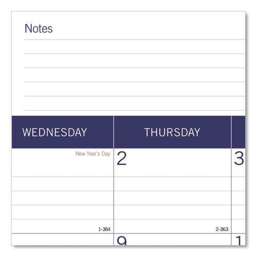 Image of Blueline® DuraGlobe Monthly Desk Pad Calendar, 22 x 17, White/Blue/Gray Sheets, Black Binding/Corners, 12-Month (Jan to Dec): 2025