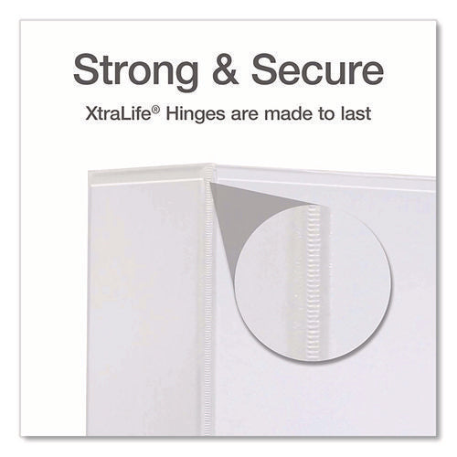 Image of Cardinal® XtraLife ClearVue Non-Stick Slant-D Ring Binder, 3 Rings, 3" Capacity, 11 x 8.5, White