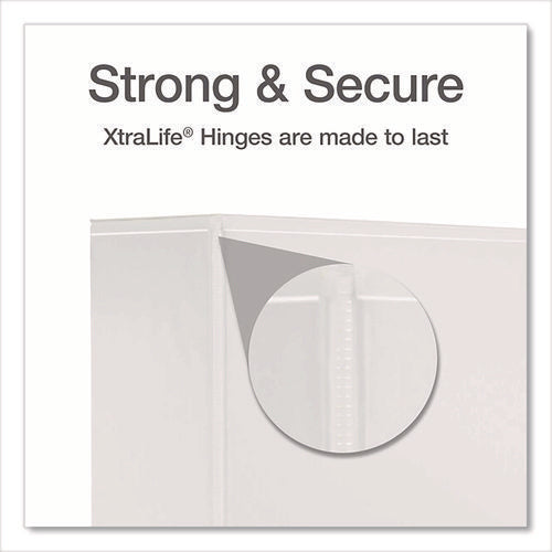 Image of Cardinal® XtraLife ClearVue Non-Stick Slant-D Ring Binder, 3 Rings, 4" Capacity, 11 x 8.5, White