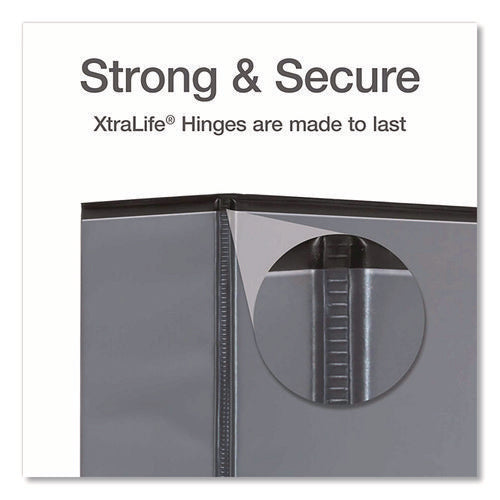 Image of Cardinal® XtraLife ClearVue Non-Stick Slant-D Ring Binder, 3 Rings, 4" Capacity, 11 x 8.5, Black