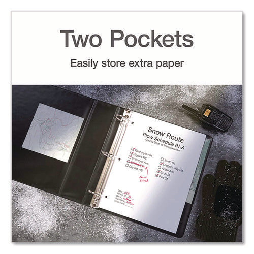 Image of Cardinal® XtraLife ClearVue Non-Stick Slant-D Ring Binder, 3 Rings, 4" Capacity, 11 x 8.5, Black