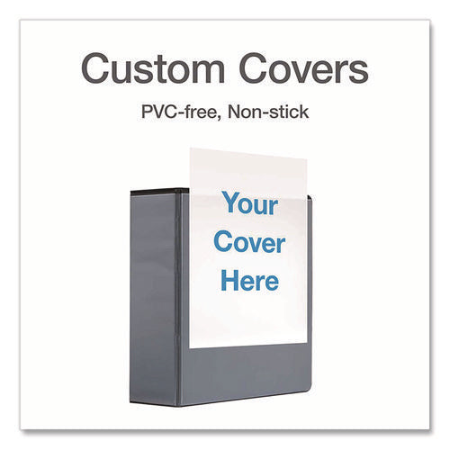 Image of Cardinal® XtraLife ClearVue Non-Stick Slant-D Ring Binder, 3 Rings, 4" Capacity, 11 x 8.5, Black