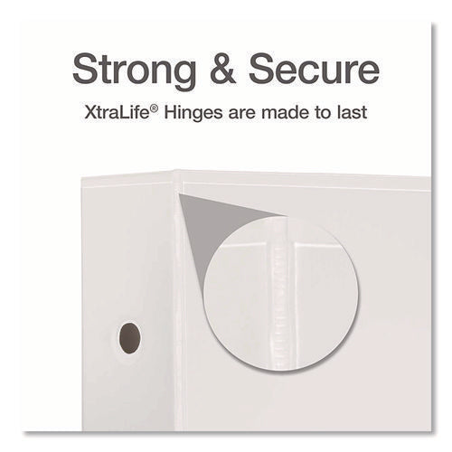 Image of Cardinal® XtraLife ClearVue Non-Stick Slant-D Ring Binder, 3 Rings, 5" Capacity, 11 x 8.5, White