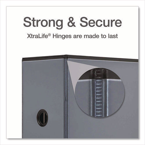 Image of Cardinal® XtraLife ClearVue Non-Stick Slant-D Ring Binder, 3 Rings, 6" Capacity, 11 x 8.5, Black