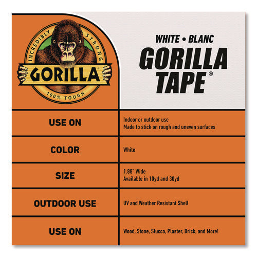 Image of Gorilla® Gorilla Tape, 3" Core, 1.88" x 30 yds, White