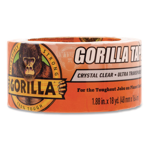 Image of Gorilla® Crystal Clear Tape, 3" Core, 1.88" x 18 yds