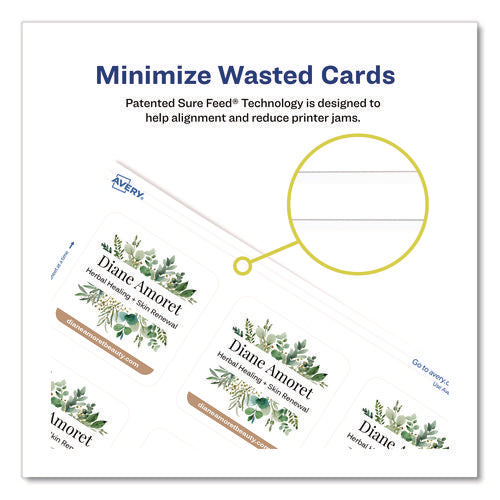 Image of Avery® Clean Edge Square Cards, Inkjet, 2.5 x 2.5, 180 Cards, 9 Cards/Sheet, 20 Sheets/Pack