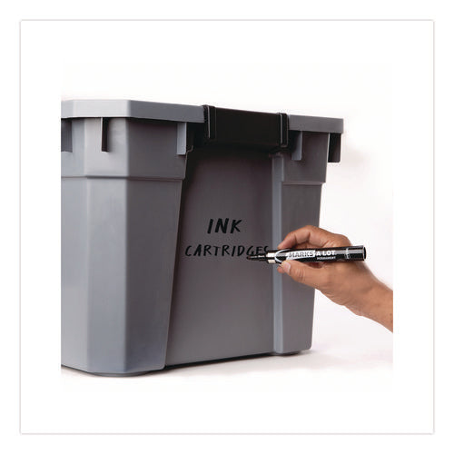 Image of Avery® MARKS A LOT Large Desk-Style Permanent Marker with Metal Pocket Clip, Broad Bullet Tip, Black