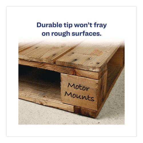 Image of Avery® MARKS A LOT Large Desk-Style Permanent Marker with Metal Pocket Clip, Broad Bullet Tip, Black